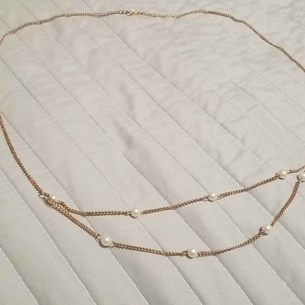 Faux pearl necklace